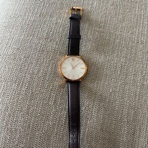Movado Gold and brown Leather Watch